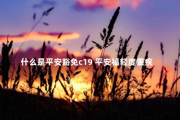 什么是平安豁免c19 平安福轻度重疾豁免吗